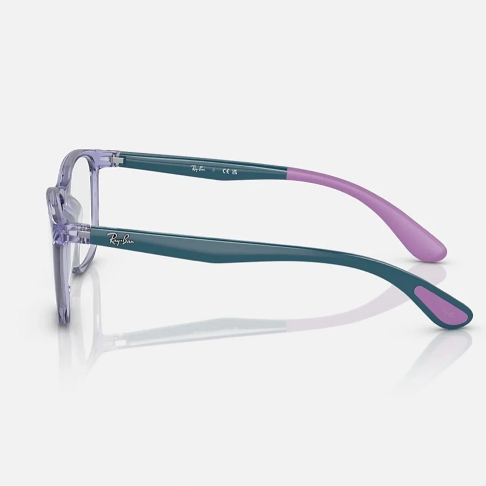 New RayBan RB1612 Kids Eyeglass Frame Polished Transparent Violet